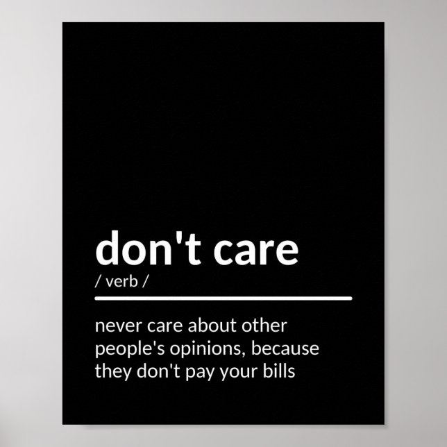 Poster Citation à ne pas se soucier (Devant)
