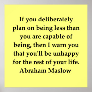 Poster citation abraham maslow