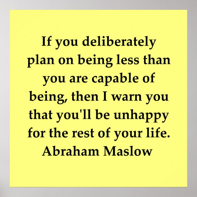 Poster citation abraham maslow (Devant)