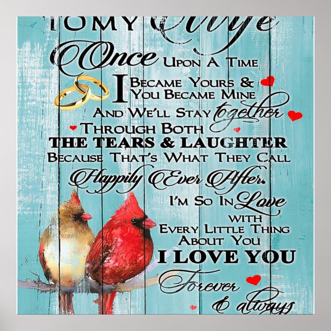 Poster Citation Amour Pour Femme, Cadeau Amour Couple, Fe (Devant)