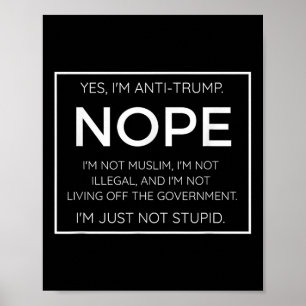 Poster Citation Amusante Anti Trump - Je Ne Suis Tout Sim