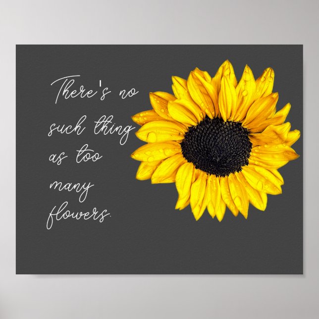Poster citation amusante de tournesol jaune pour jardinie (Devant)