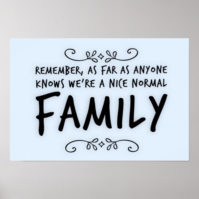 Poster Citation amusante sur une famille normale (Devant)