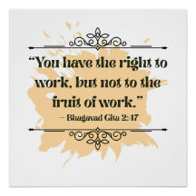 Citation Bhagavad Gita minimaliste orange inspirée