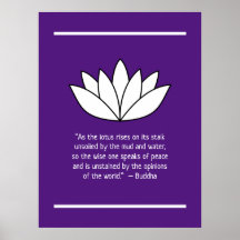 Citation blanche de fleurs de lotus et de bouddha