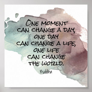 Poster citation Bouddha inspirant texte aquarelle design