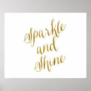 Poster Citation brillante Faux Gold Foil