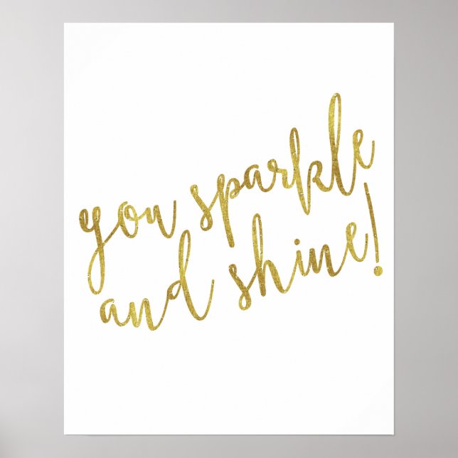 Poster Citation brillante Faux Gold Foil Parties scintill (Devant)