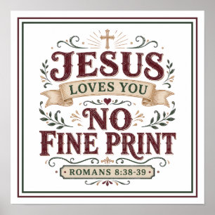 Poster Citation chrétienne Jésus t'aime sans petite note