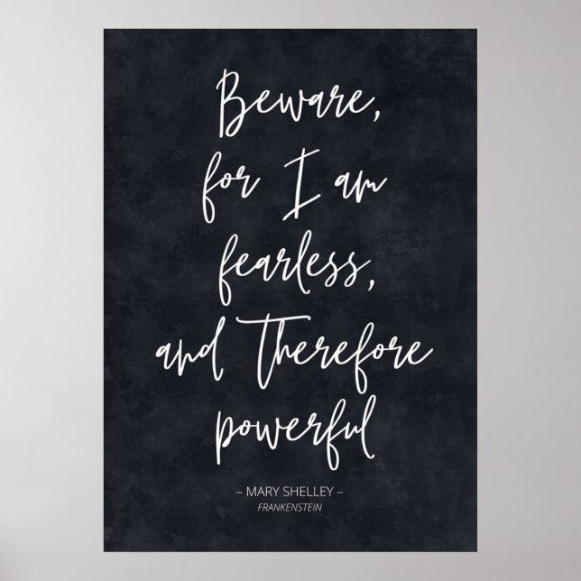Poster Citation classique de Frankenstein de Mary Shelley (Devant)