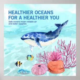 Poster Citation Colorée Moderne Protéger Marine Life