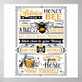 Poster Citation Conseils d'une abeille à miel
