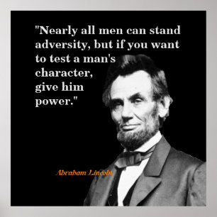Poster Citation d'Abraham Lincoln sur le caractère
