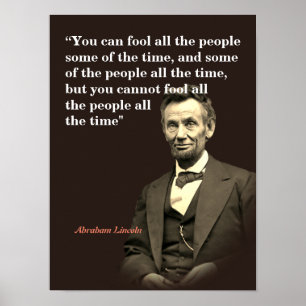 Poster Citation D'Abraham Lincoln Sur L'Inobisme Des Gens