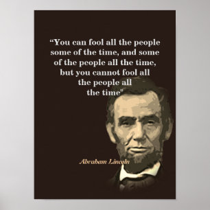 Poster Citation D'Abraham Lincoln Sur L'Inobisme Des Gens