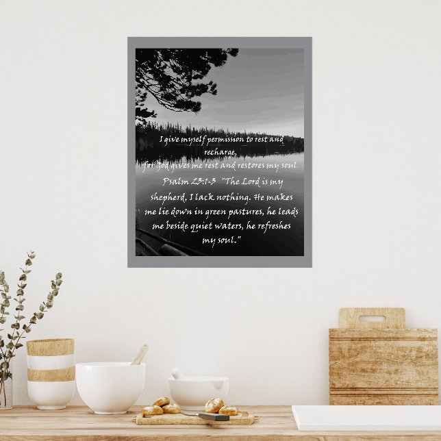 Poster Citation d'affirmation chrétienne et Bible corresp (Cuisine)