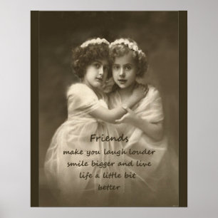Poster Citation d'amitié vintage