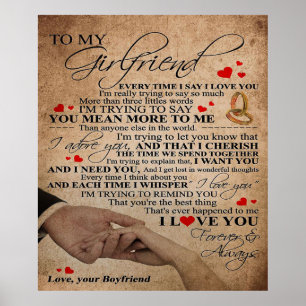 Poster Citation d'amour pour amie   Cadeau Décor