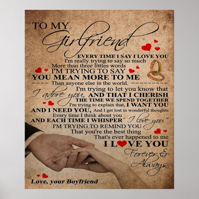 Poster Citation d'amour pour amie | Cadeau Décor (Devant)