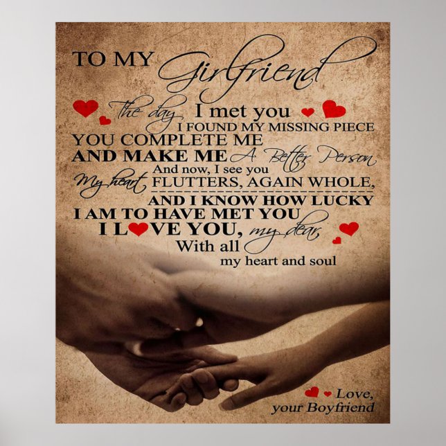 Poster Citation d'amour pour amie | Cadeau tendance (Devant)