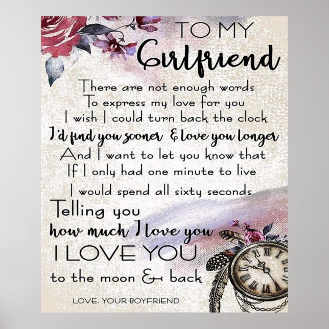 Poster Citation d'amour pour amie | Jovely Couple Cadeau (Devant)