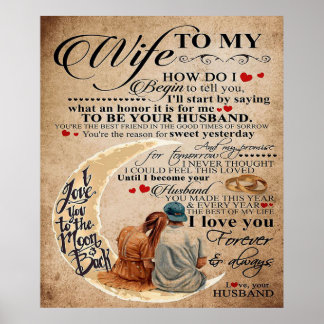 Poster Citation D'Amour Pour La Femme | Cadeau familial m