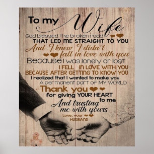 Poster Citation D'Amour Pour La Femme   Cadeau familial m