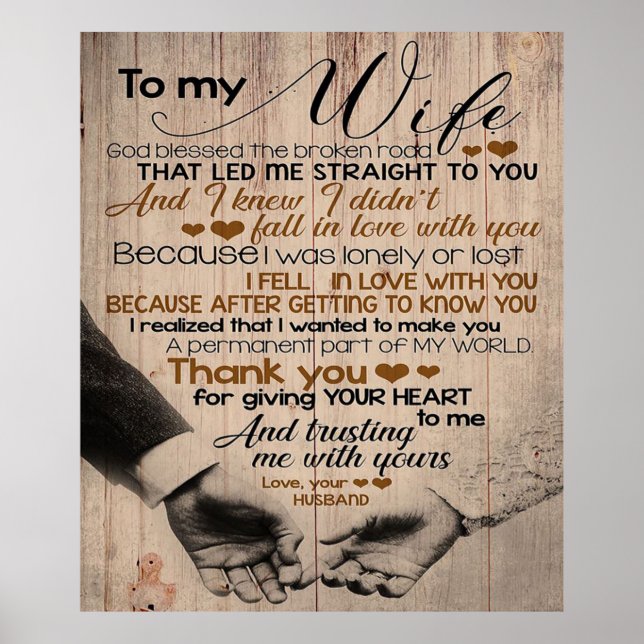 Poster Citation D'Amour Pour La Femme | Cadeau familial m (Devant)