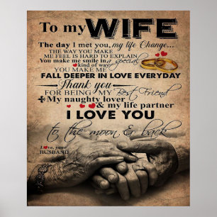 Poster Citation D'Amour Pour La Femme Lovely Présent po