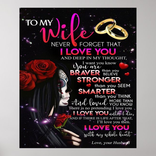 Poster Citation D'Amour Pour La Femme | Meilleur et parfa (Devant)