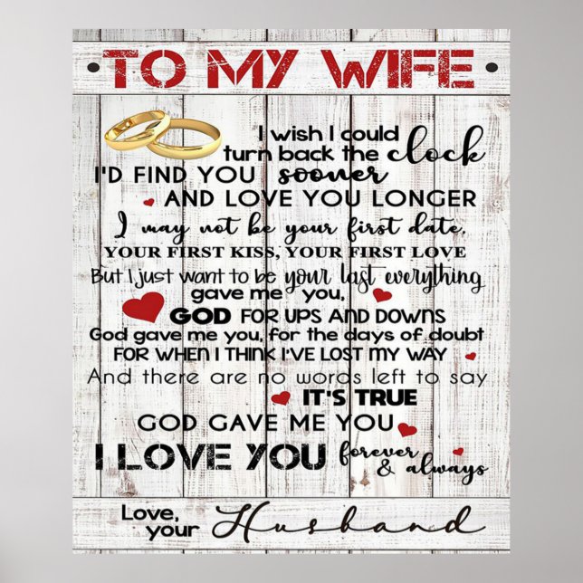 Poster Citation D'Amour Pour La Femme | Présence tendance (Devant)