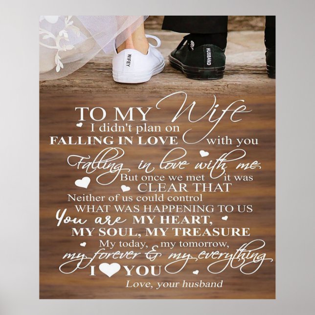 Poster Citation D'Amour Pour La Femme | Présence tendance (Devant)