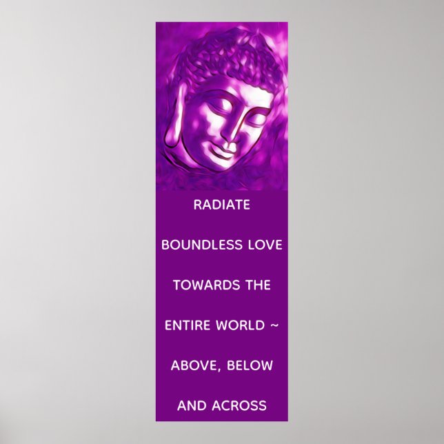Poster Citation d'amour pour le portrait de Bouddha rose  (Devant)