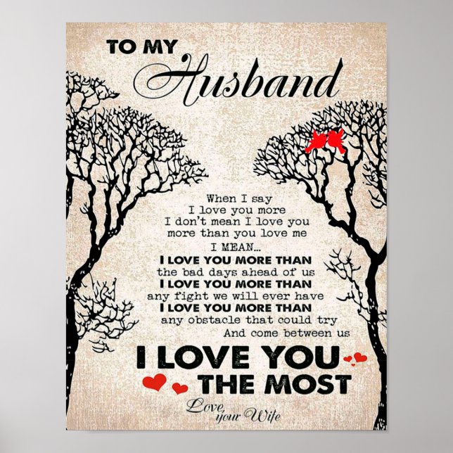 Poster Citation D'Amour Pour L'Idée Cadeau Du Mari, Anniv (Devant)