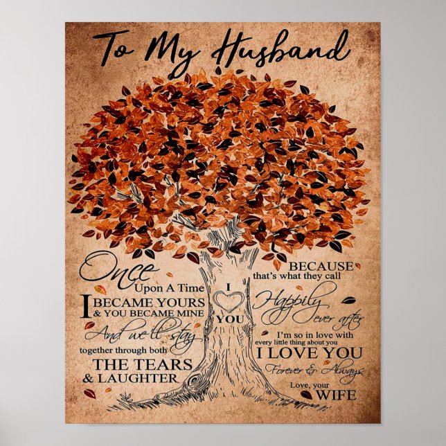 Poster Citation D'Amour Pour L'Idée Cadeau Du Mari, Anniv (Devant)