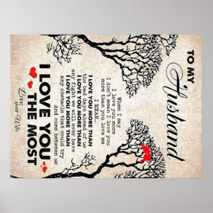 Poster Citation D'Amour Pour L'Idée Cadeau Du Mari, Anniv