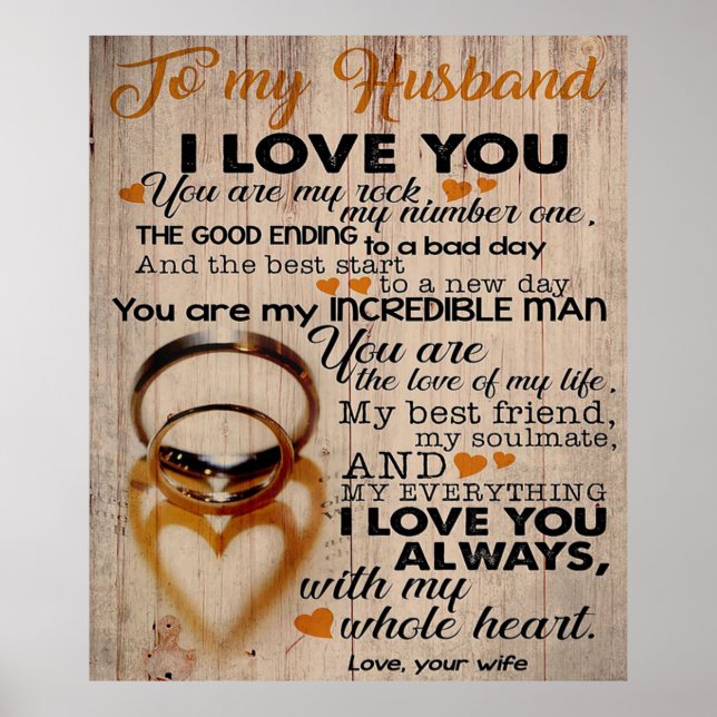 Poster Citation d'amour pour mari | Cadeau mignon pour pe (Devant)