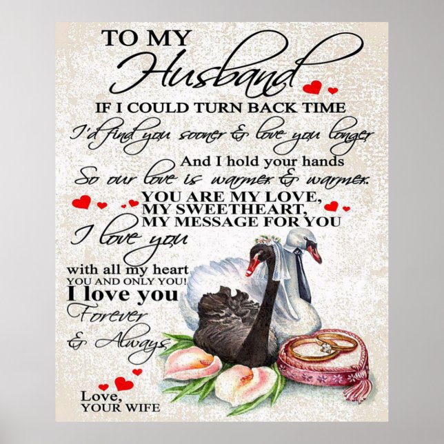 Poster Citation d'amour pour mari | Cadeau mignon pour pe (Devant)