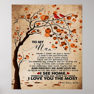 Poster Citation d'amour pour mari Cadeau mignon pour pe