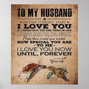 Poster Citation d'amour pour mari   Cadeau parfait en cou