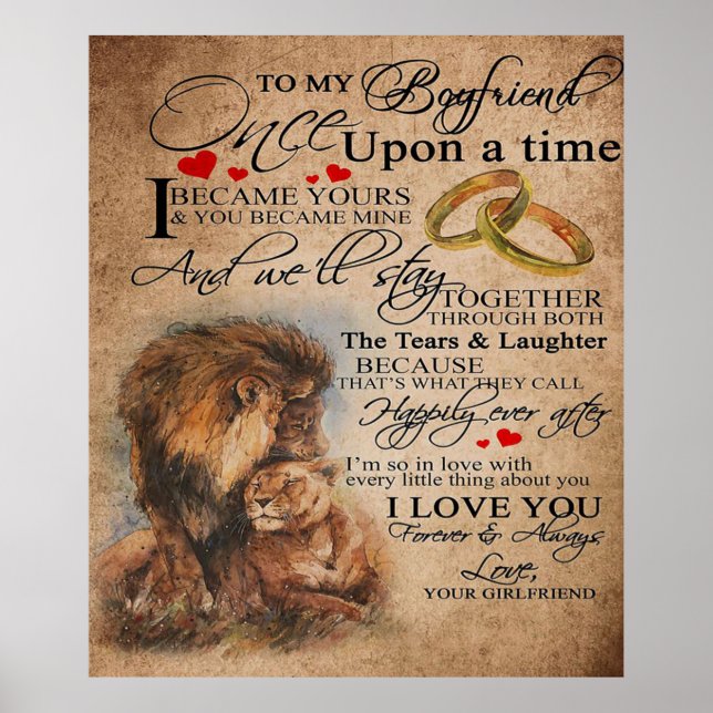 Poster Citation d'amour pour petit ami | Cadeau mignon pe (Devant)