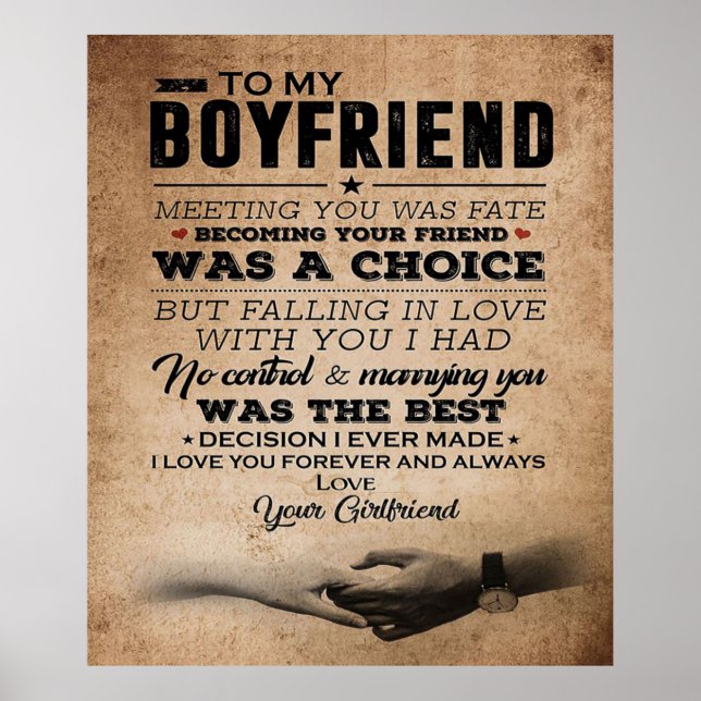 Poster Citation d'amour pour petit ami | Cadeau mignon pe (Devant)