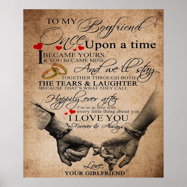 Poster Citation d'amour pour petit ami | Cadeau pour mari (Devant)