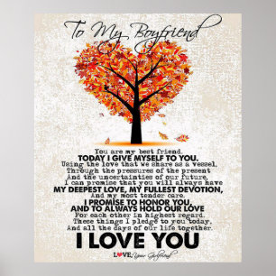 Poster Citation d'amour pour petit ami   Cadeau tendance