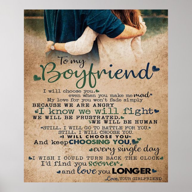 Poster Citation d'amour pour petit ami | Cadeau tendance (Devant)
