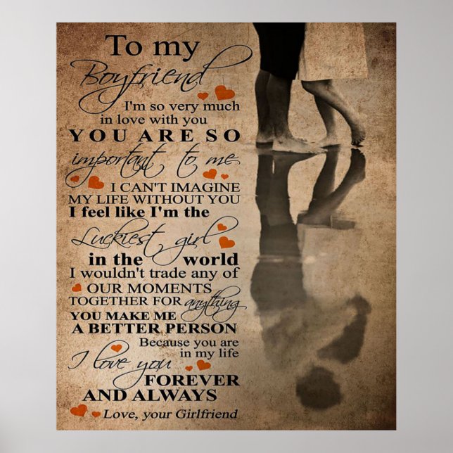 Poster Citation d'amour pour petit ami | Drôle cadeau pou (Devant)