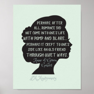 Poster Citation d'amour vert de Anne de Green Gables 