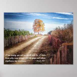 Poster Citation d'Anais Nin sur la solitude : art