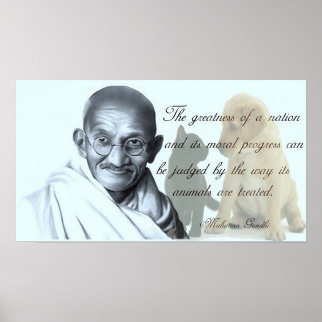 Poster Citation d'animal de Gandhi (Devant)