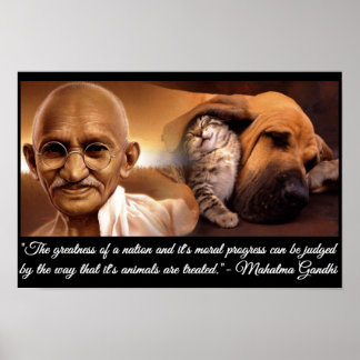 Poster Citation d'animal Ghandi
